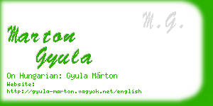marton gyula business card